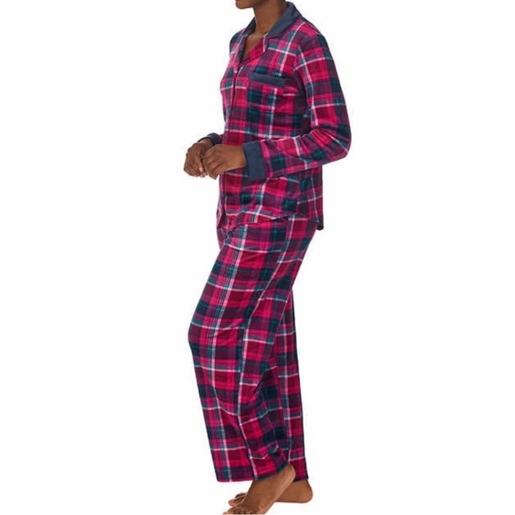 New Carole Hochman Womens' Fleece Notch Collar PJ Set